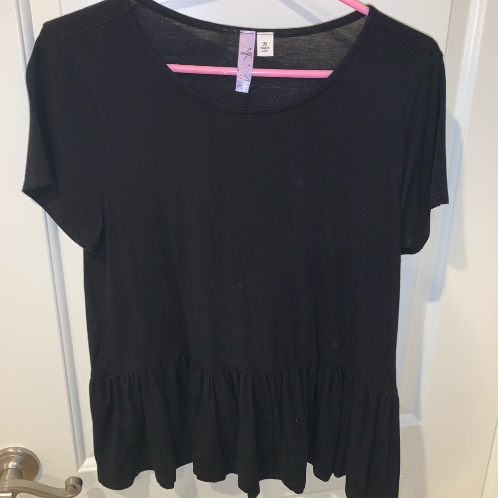 black peplum shirt